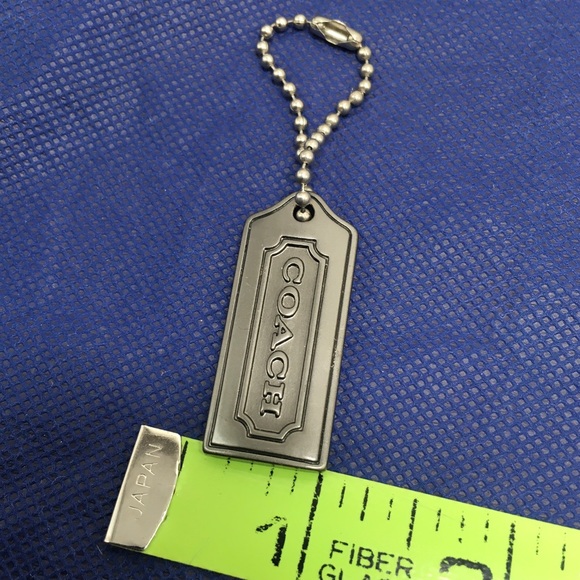 COACH GUNMETAL SILVER METAL CHARM KEY FOB 1.75″ Bag Charm - Picture 5 of 6